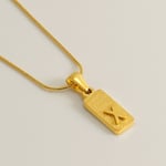 Gold color / 1 Piece Simple Series Hip-Pop/Rock Letter X Stainless Steel  Gold Color Unisex Pendant Necklaces Picture24